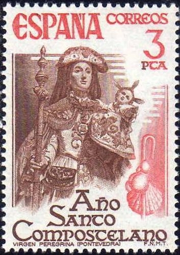 ESPAÑA 1976 2306 Sello Nuevo Año Santo Compostelano Virgen Peregrina Pontevedra Espana Spain Espagne Spagna Spanje Spanien 